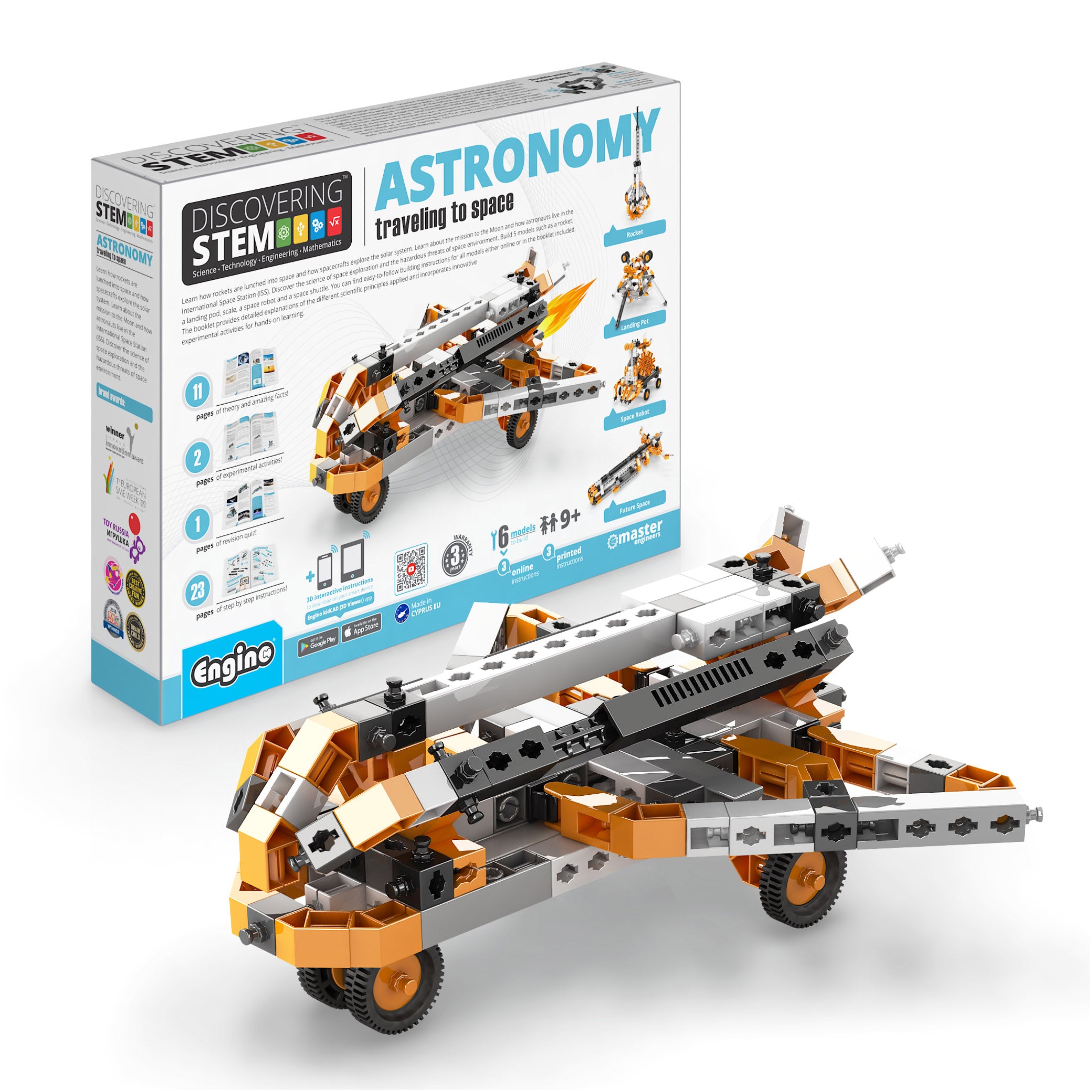 Engino® STEM Astronomy Kit – Traveling to Space | Build 5 Space Models | Learn Rocket Science, Spacecraft, ISS & More