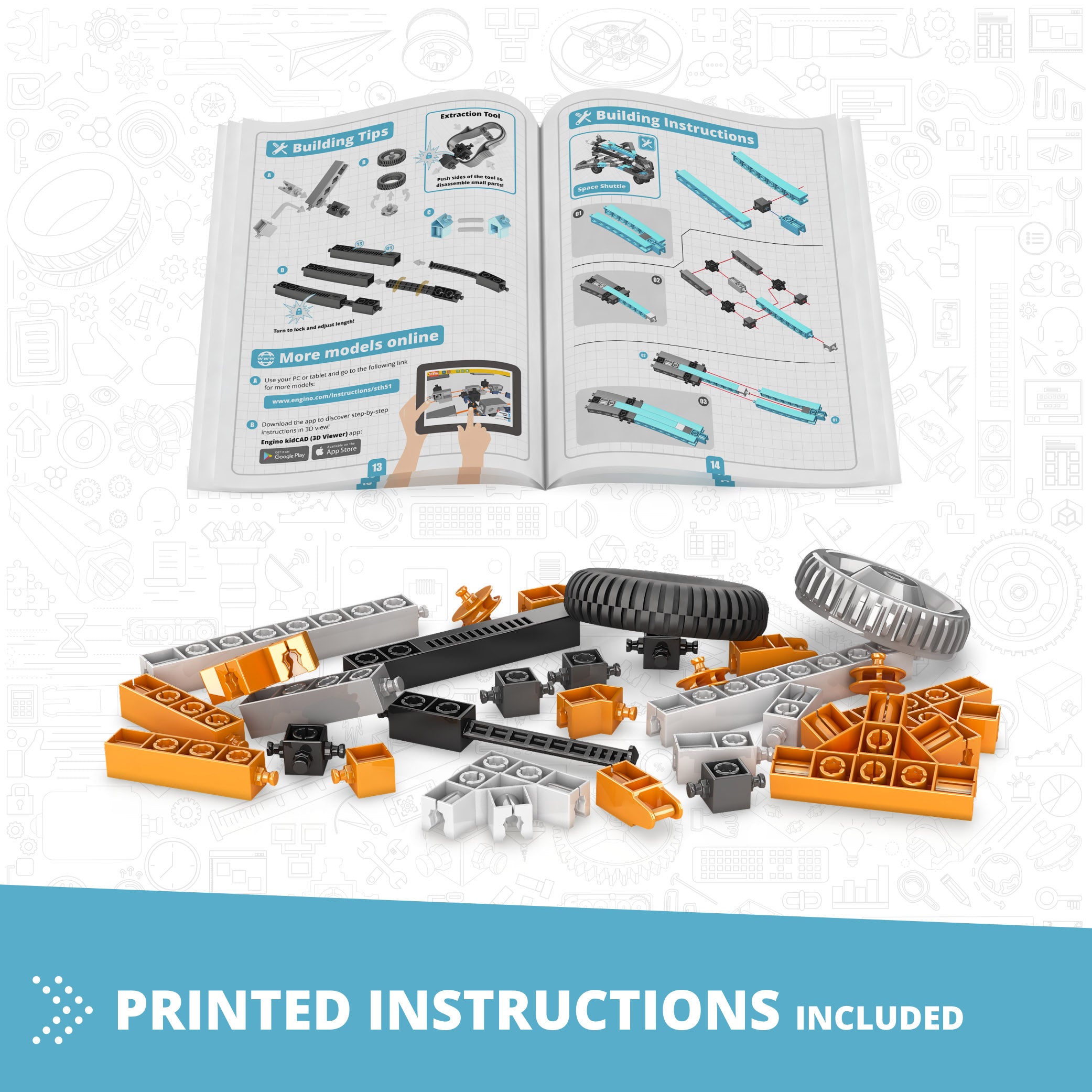 Engino® STEM Astronomy Kit – Traveling to Space | Build 5 Space Models | Learn Rocket Science, Spacecraft, ISS & More