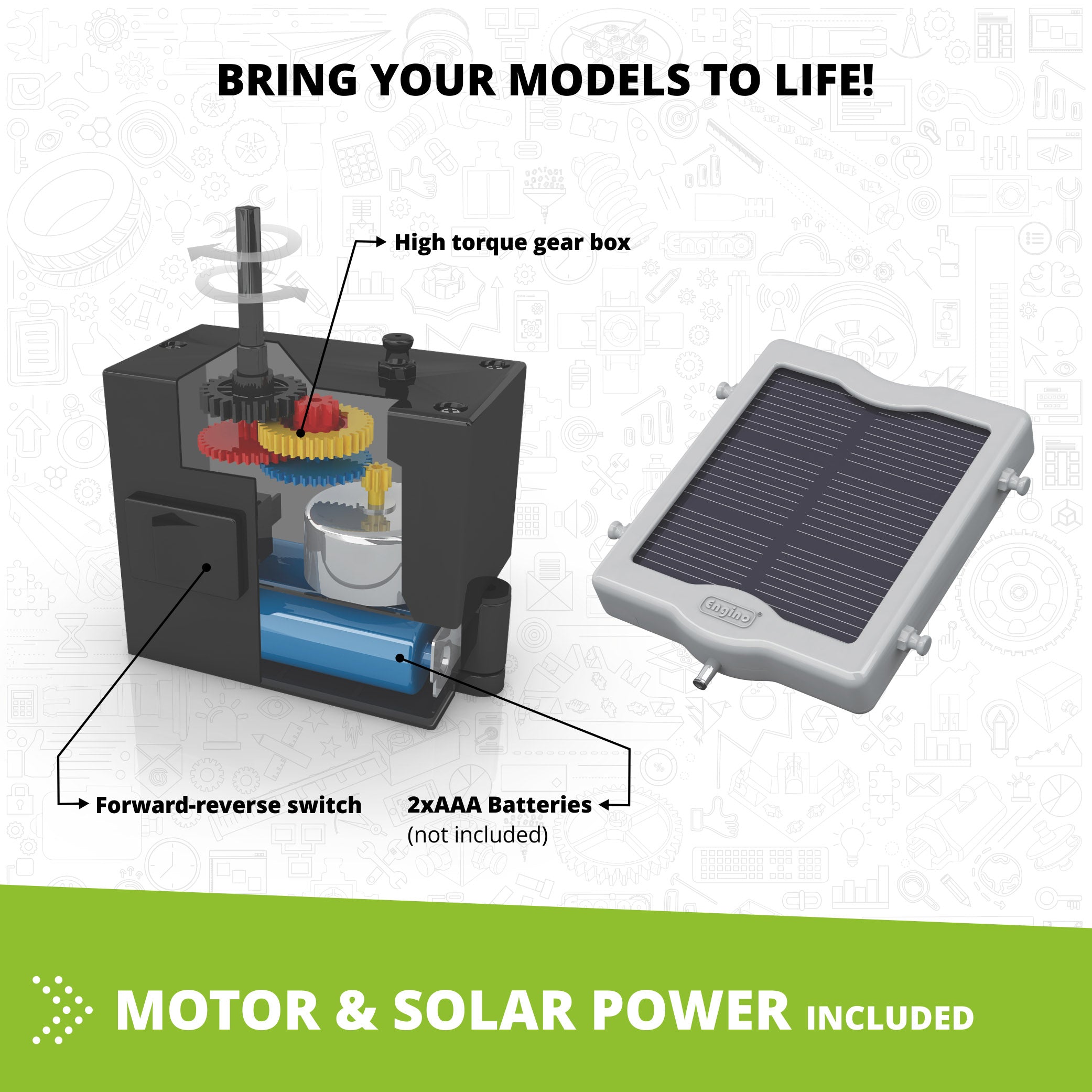 Engino® STEM Solar Power Kit – Build 16 Solar-Powered Models Using Real 3V Solar Panel