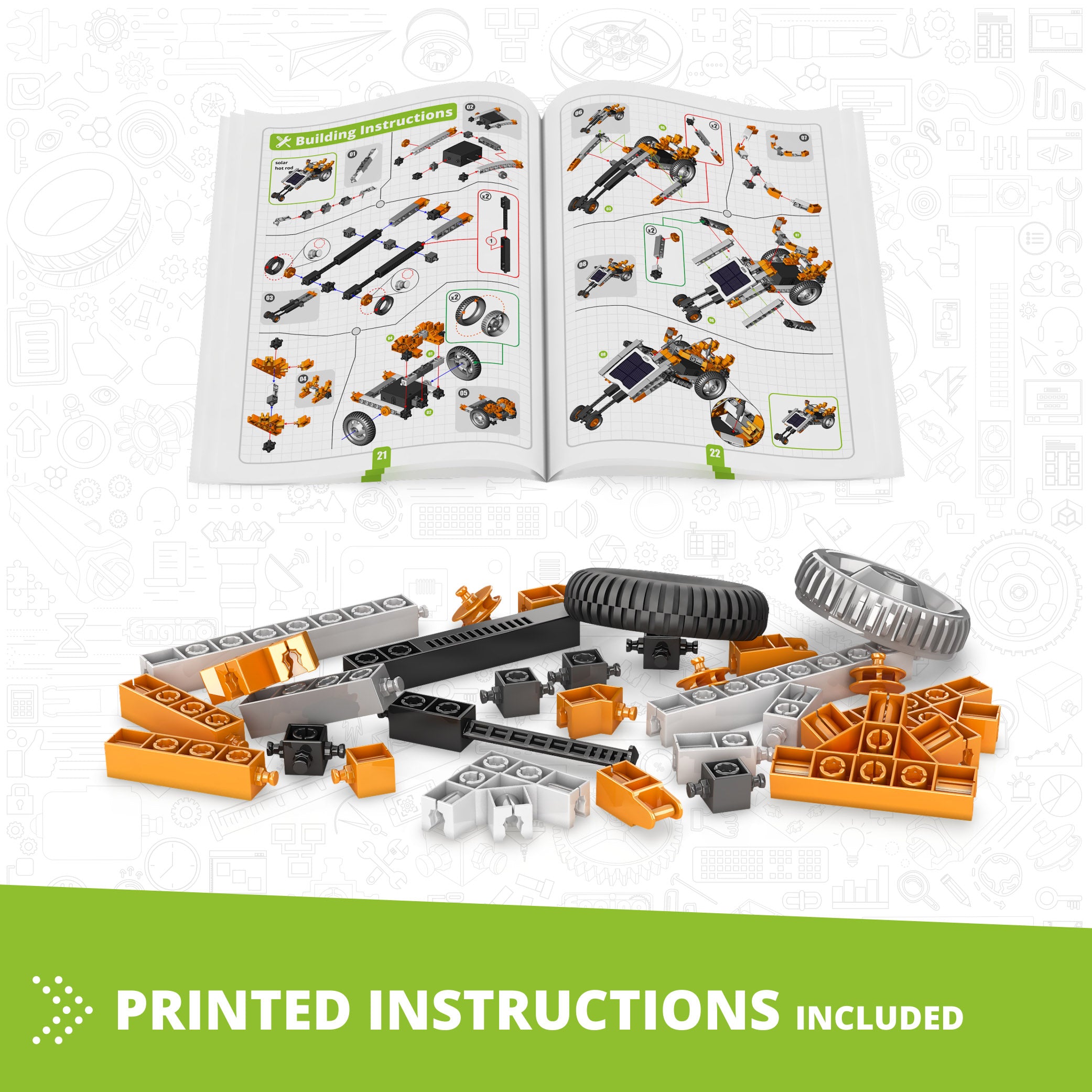Engino® STEM Solar Power Kit – Build 16 Solar-Powered Models Using Real 3V Solar Panel