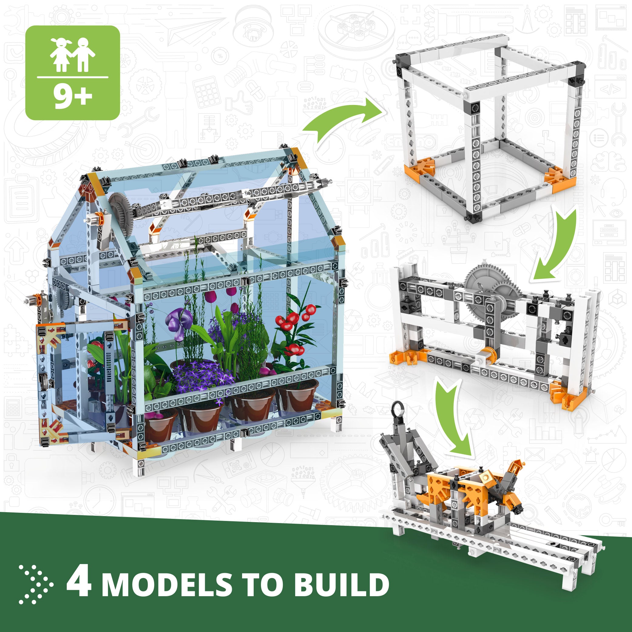 Engino® STEM Botanic Laboratory Greenhouse Kit – Educational Plant Science Kit for Kids