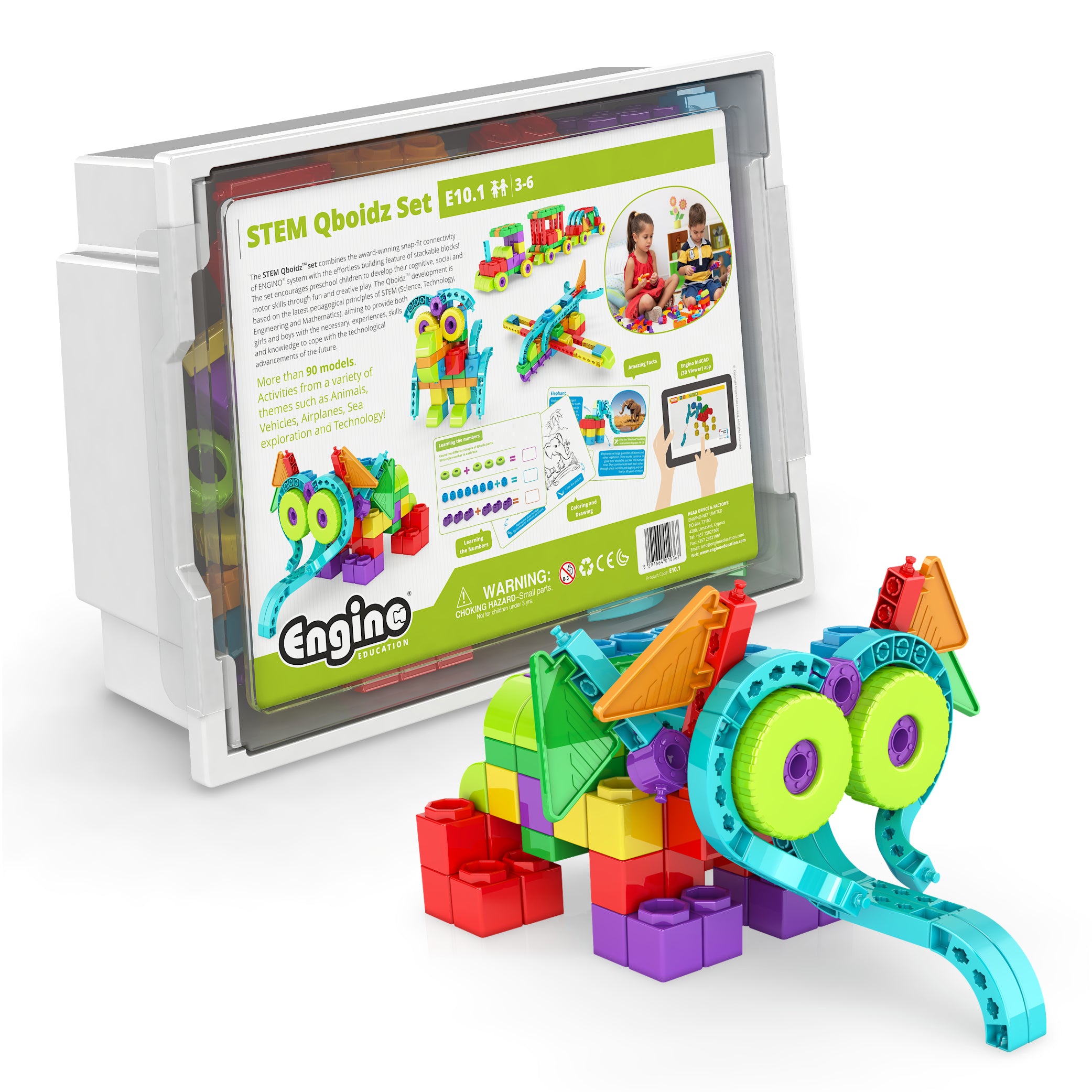 Engino® STEM Qboidz™ Educational Building Set – 90 Model Activities for Preschool & Early STEM Learning