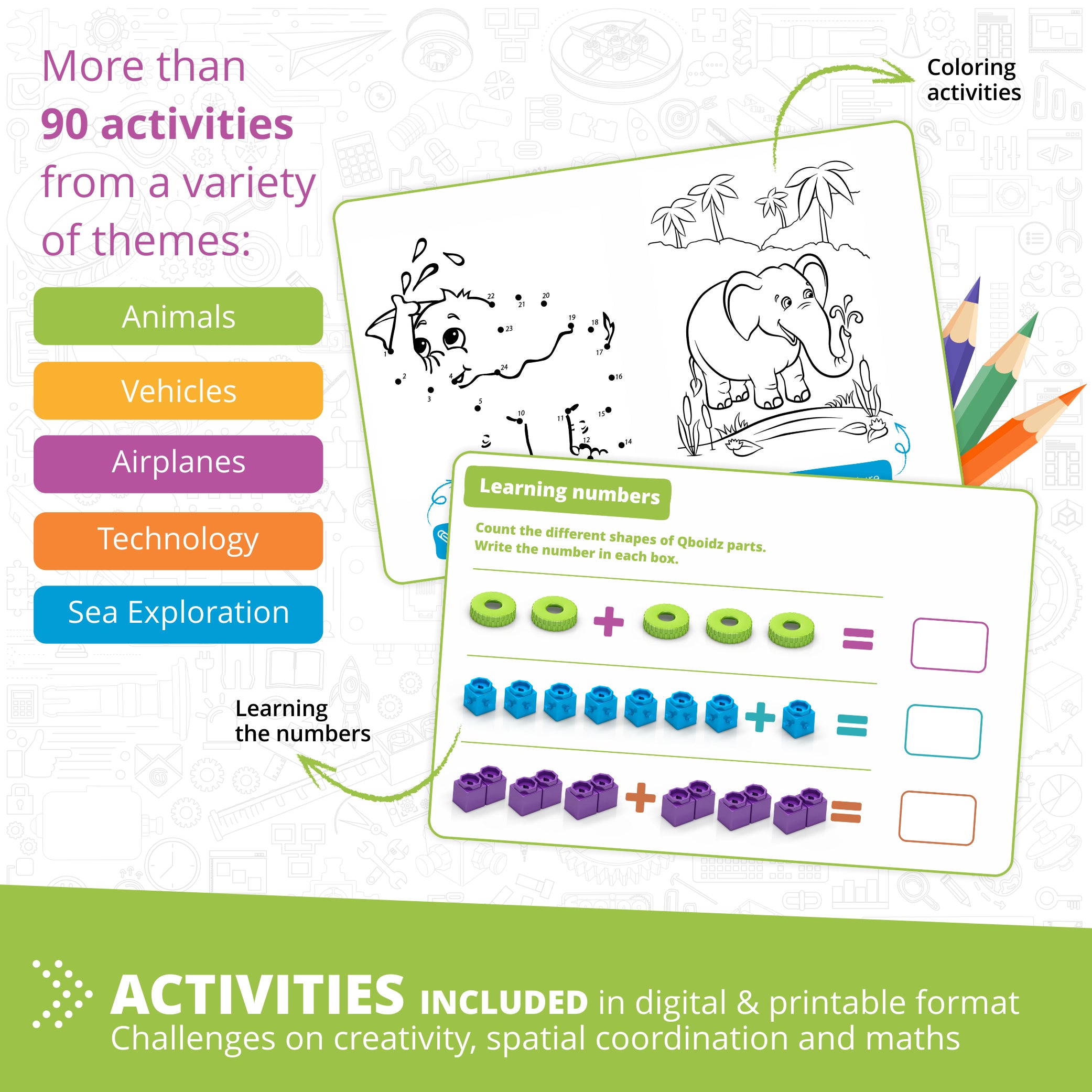 Engino® STEM Qboidz™ Educational Building Set – 90 Model Activities for Preschool & Early STEM Learning