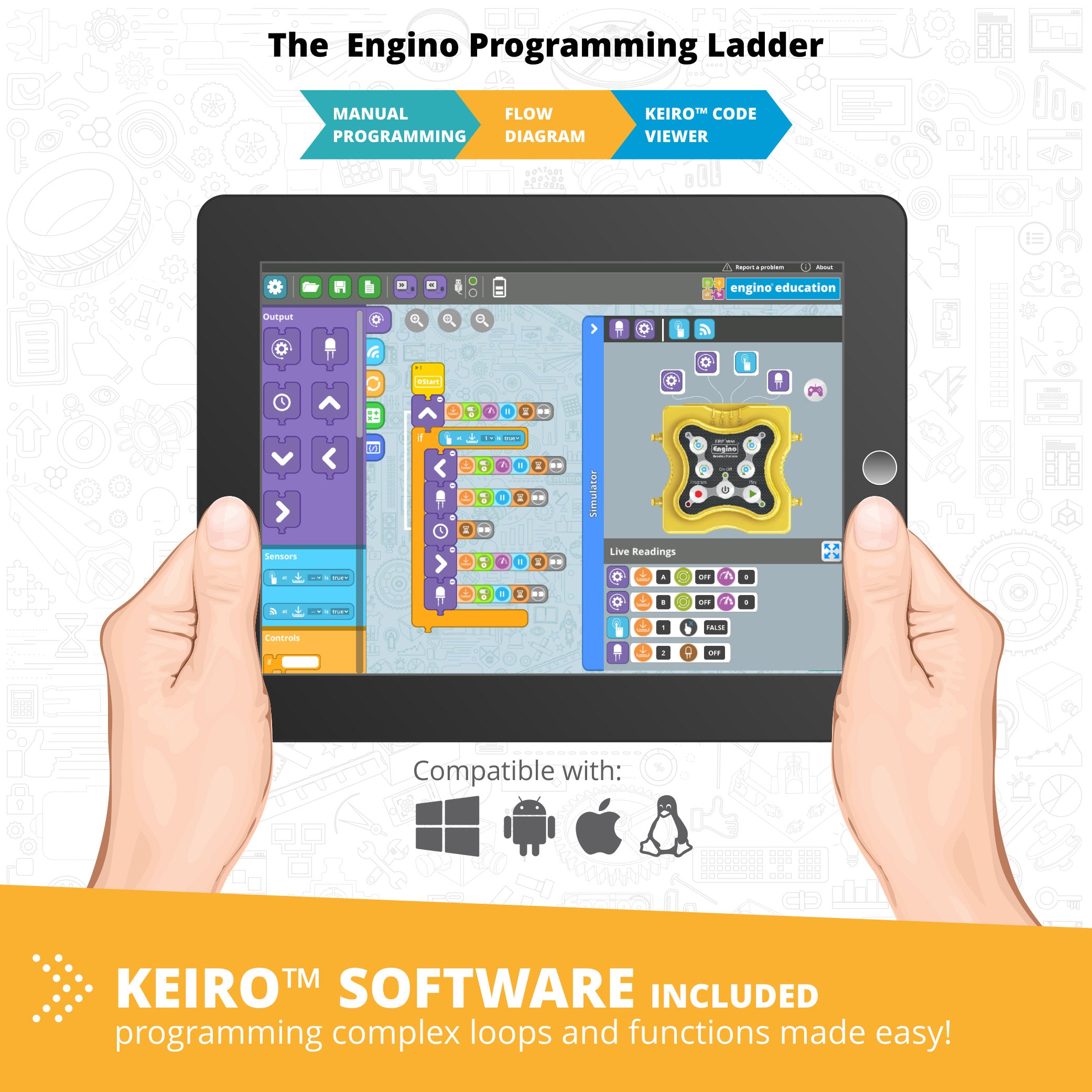Engino® STEM & Robotics Mini Education Set for Ages 7–9 – Build & Code 40+ Models with Sensors, Motors & Controller