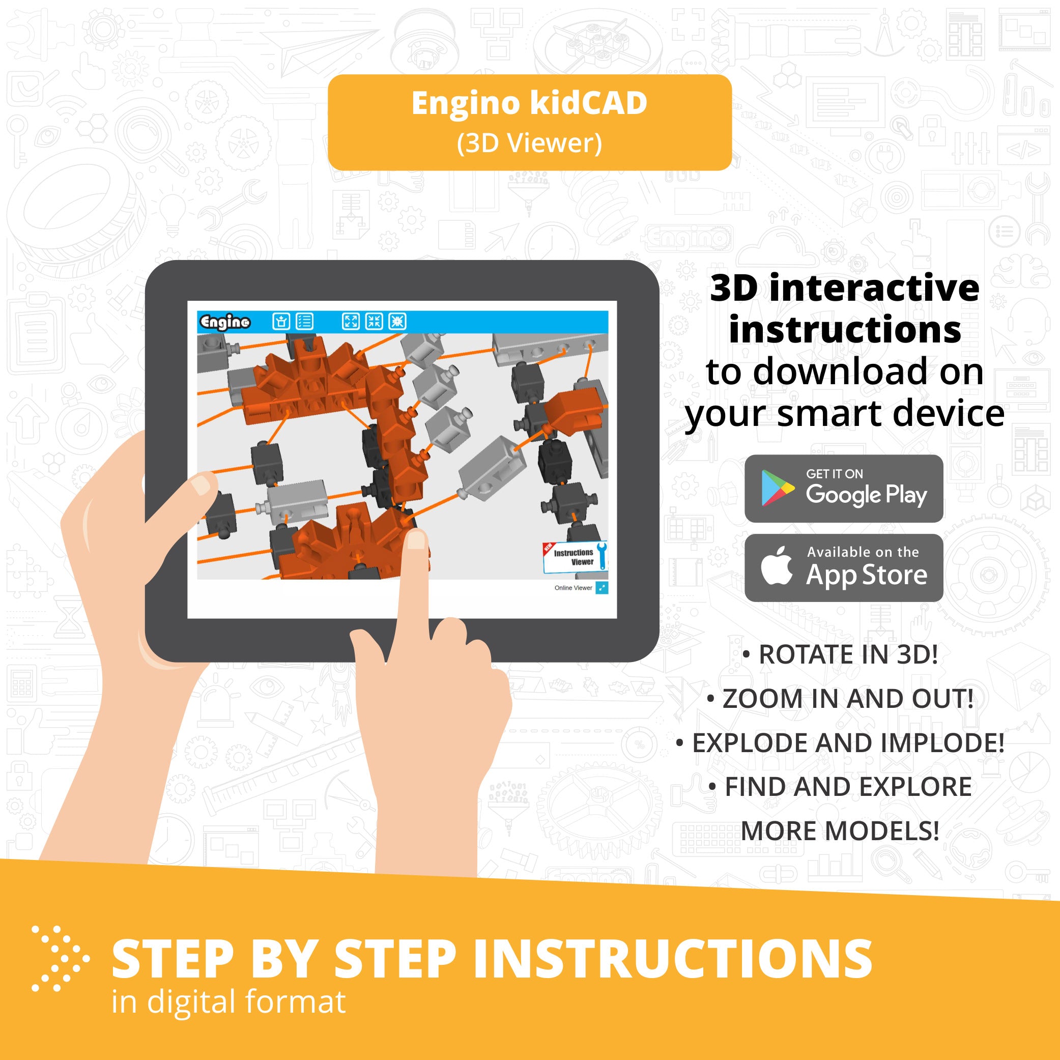 Engino® STEM & Robotics Mini Education Set for Ages 7–9 – Build & Code 40+ Models with Sensors, Motors & Controller