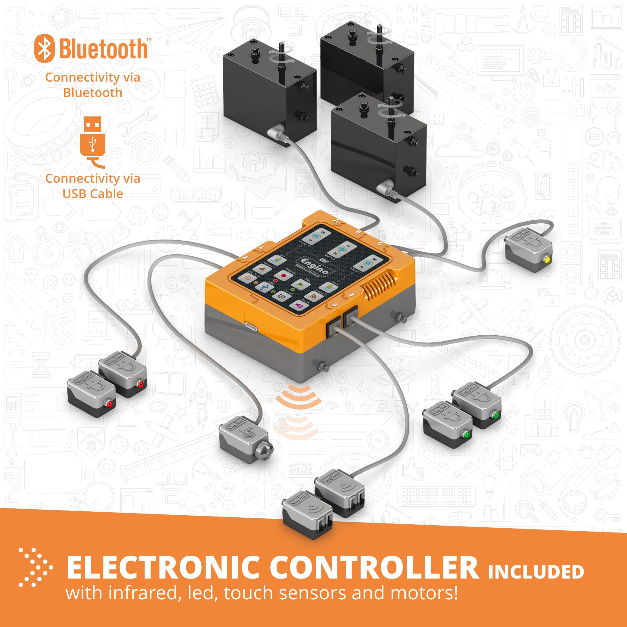 Engino® STEM & Robotics PRO Kit – Educational Robotics Set for Kids Ages 9-12+, 30+ Projects, Sensors & Motors Included