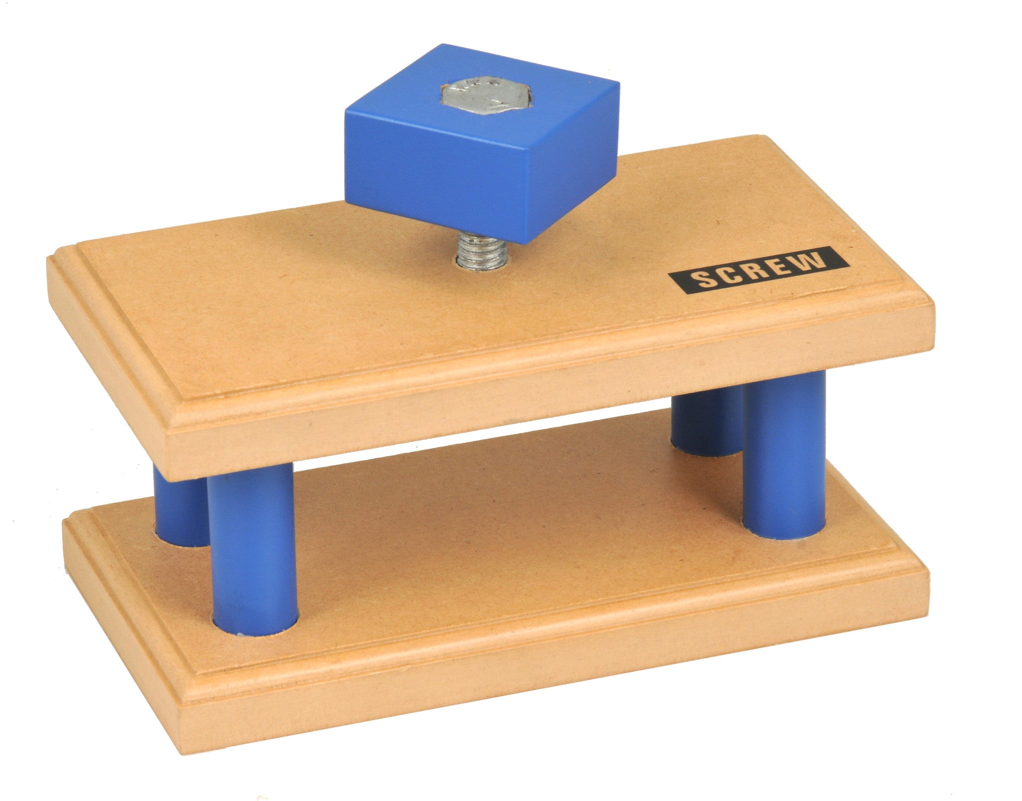 Wooden Screw Simple Machine – Classroom Demonstration Model with Base & Instruction Manual