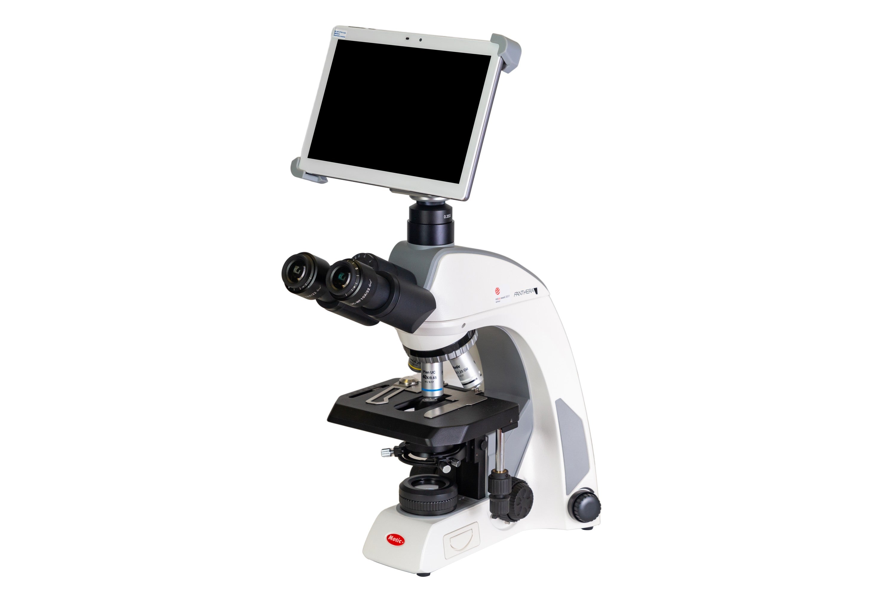 Motic Panthera C2 Trinocular Microscope with Moticam BTI10 WiFi Digital Camera Bundle – CCIS® Infinity Optical System, 4 Objective Lenses, LED/Halogen Illumination