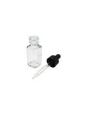 United Scientific® 0.5oz Flint Glass Dropper Bottles, Square, with Screw Cap – 12 Pack