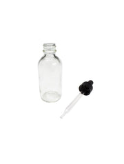 United Scientific® 0.5 oz Flint Glass Boston Round Dropper Bottles with Screw Cap – 12 Pack