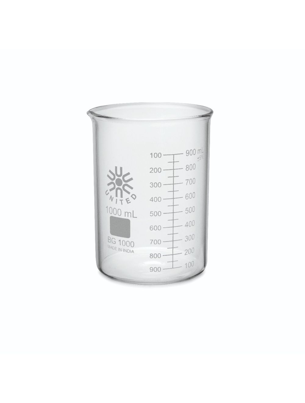 United Scientific® 10mL Low Form Beakers, Borosilicate Glass – Case (Pack of 48) | Small Lab Beakers with Spout & Beaded Rim