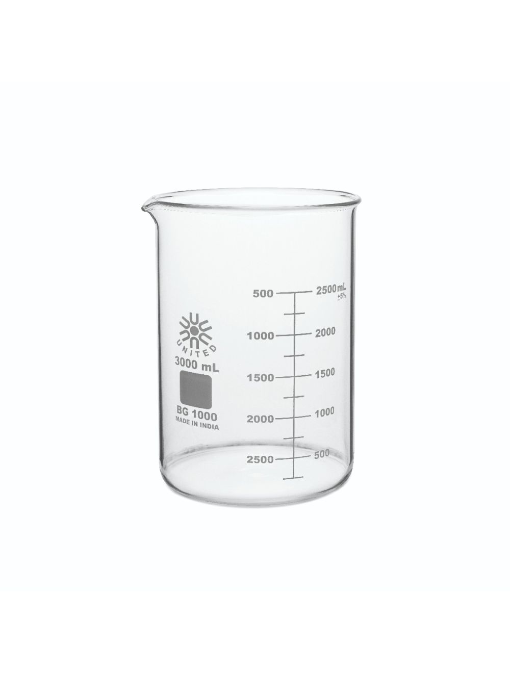 United Scientific® 10mL Low Form Beakers, Borosilicate Glass – Case (Pack of 48) | Small Lab Beakers with Spout & Beaded Rim