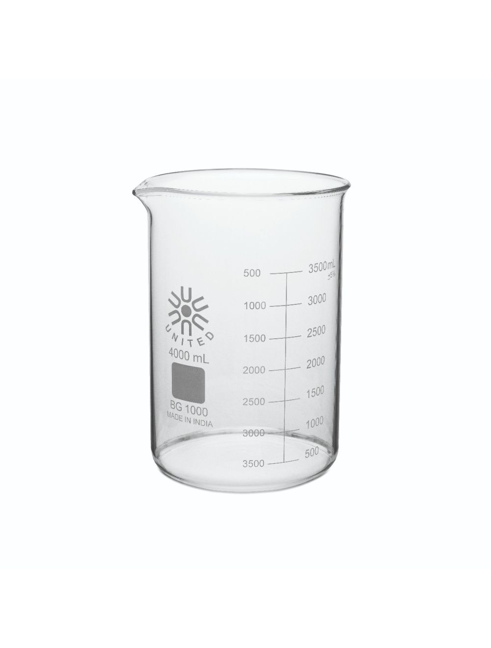 United Scientific® 10mL Low Form Beakers, Borosilicate Glass – Case (Pack of 48) | Small Lab Beakers with Spout & Beaded Rim