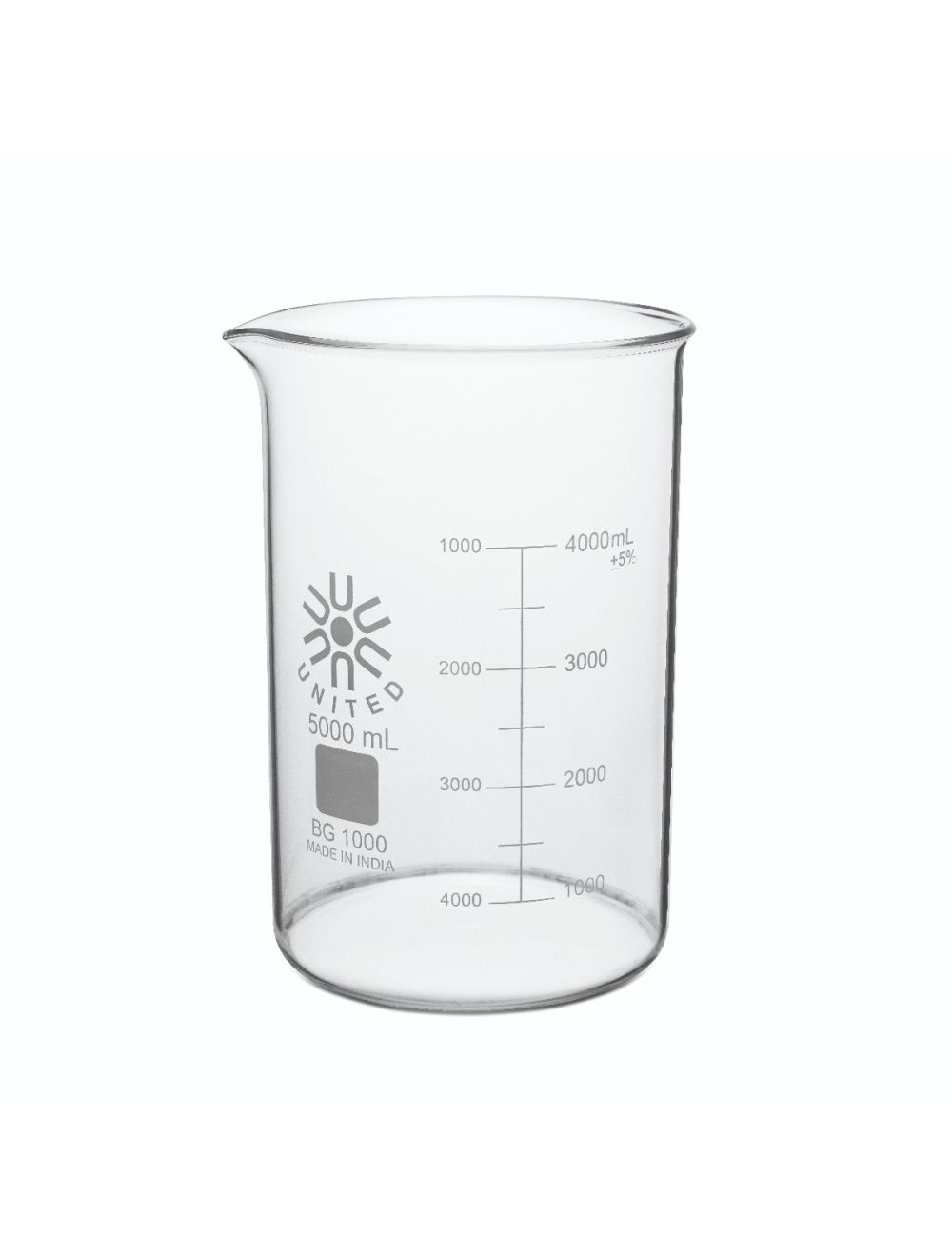 United Scientific® 10mL Low Form Beakers, Borosilicate Glass – Case (Pack of 48) | Small Lab Beakers with Spout & Beaded Rim