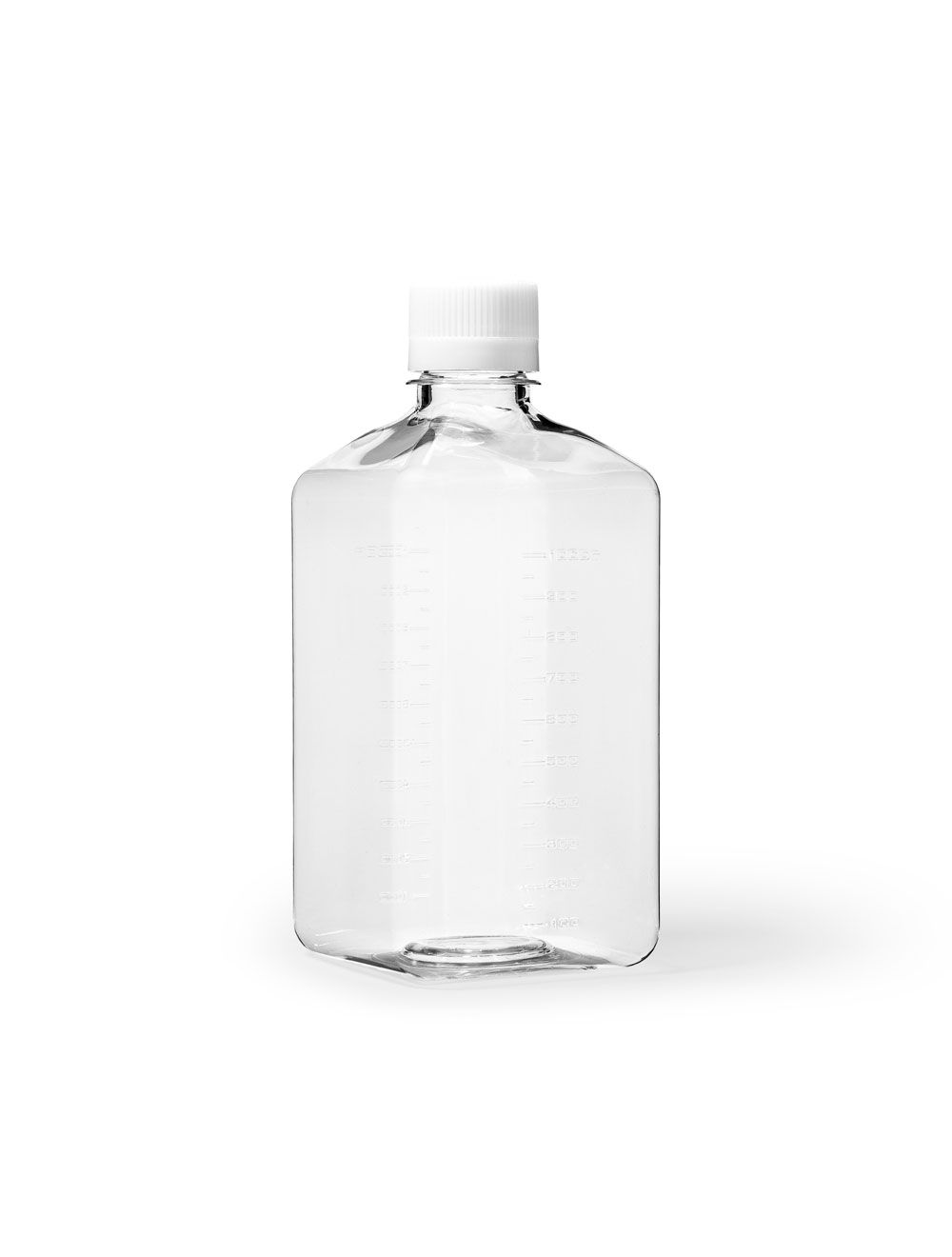 United Scientific® 250mL Square PET Media Storage Bottles with PP Caps – Pack of 12, Gamma Sterilized, Leak-Proof, Space-Saving