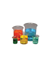 United Scientific® Plastic Beaker Set – 5 Polymethylpentene (PMP) Graduated Beakers (50mL–1000mL)