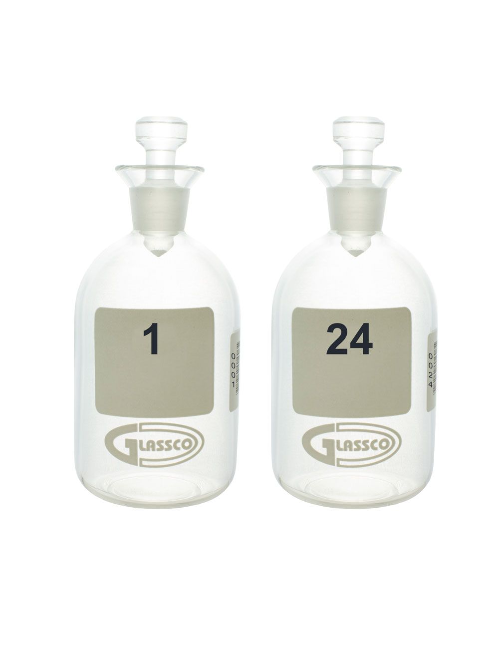 United Scientific® 60mL B.O.D. Bottles, Numbered, Borosilicate Glass – Pack of 36