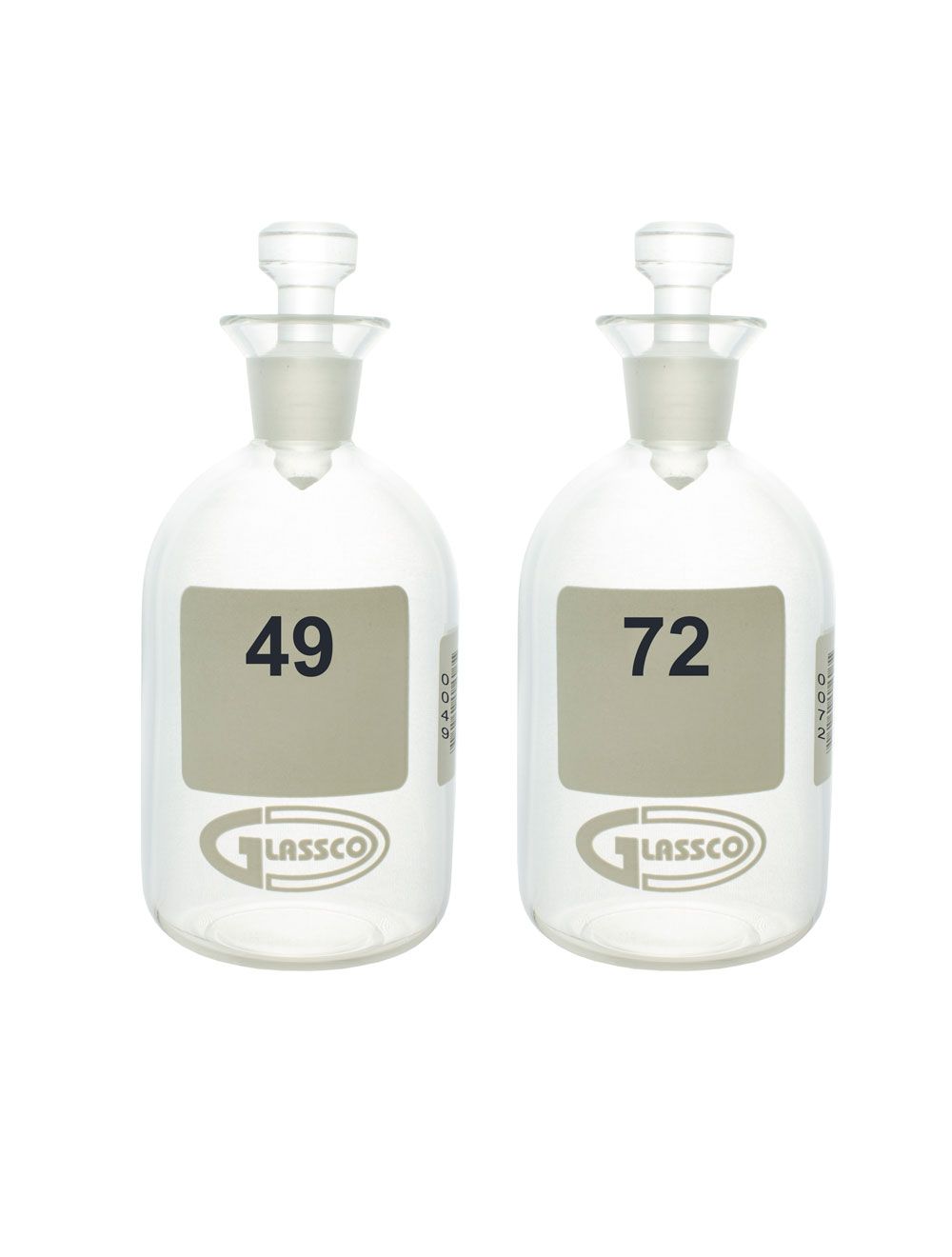 United Scientific® 60mL B.O.D. Bottles, Numbered, Borosilicate Glass – Pack of 36