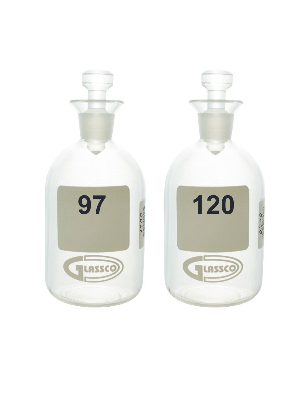 United Scientific® 60mL B.O.D. Bottles, Numbered, Borosilicate Glass – Pack of 36