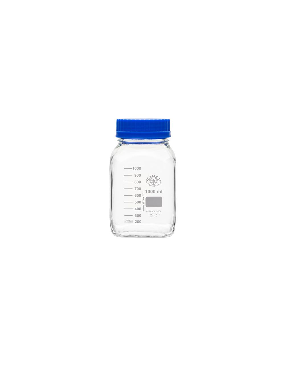 United Scientific® 500mL Square Media Bottles, Wide Mouth Borosilicate Glass with GL80 Cap – Pack of 10, Autoclavable