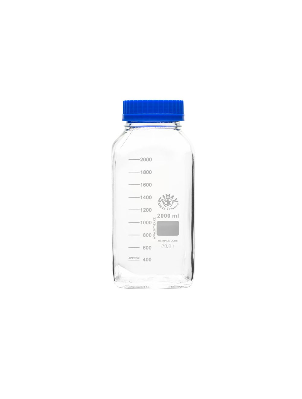 United Scientific® 500mL Square Media Bottles, Wide Mouth Borosilicate Glass with GL80 Cap – Pack of 10, Autoclavable