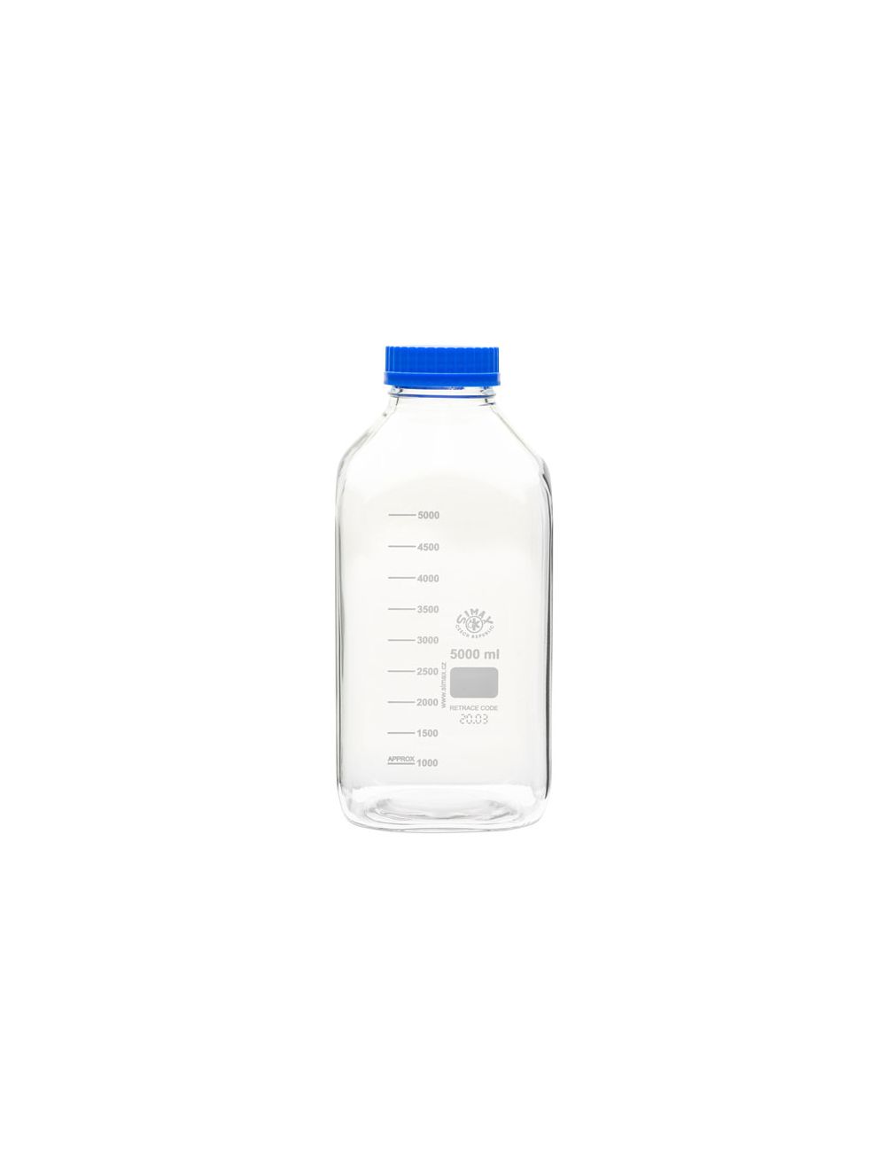 United Scientific® 500mL Square Media Bottles, Wide Mouth Borosilicate Glass with GL80 Cap – Pack of 10, Autoclavable