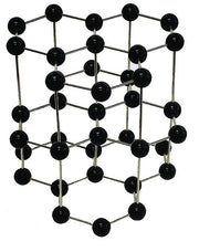 United Scientific® Graphite Crystal Model – Ball-and-Spoke Carbon Structure, Acrylic Base, 27cm