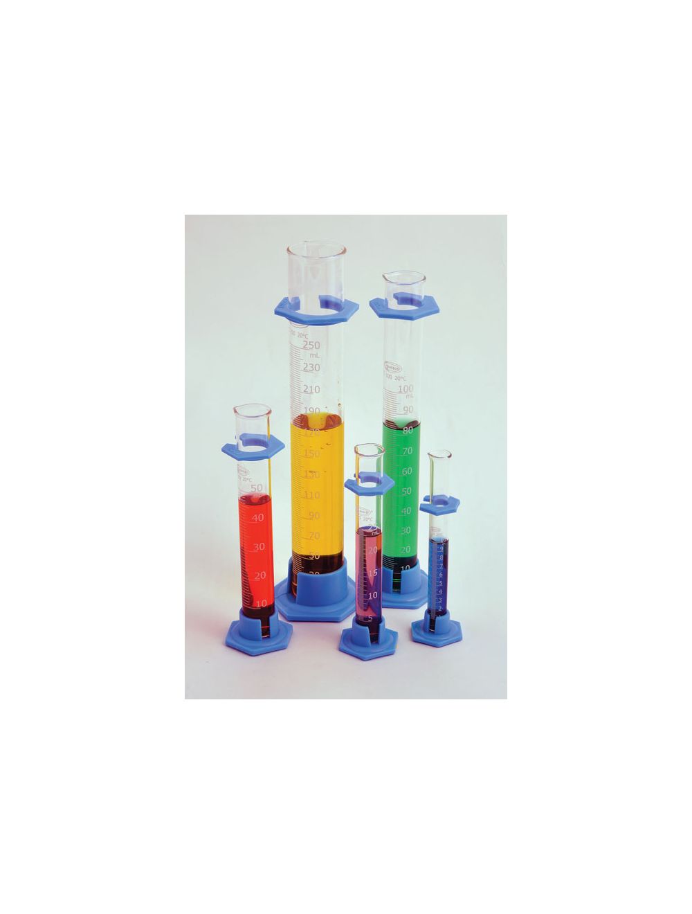 United Scientific® 10mL Class B Borosilicate Glass Graduated Cylinders with Plastic Base – Pack of 10