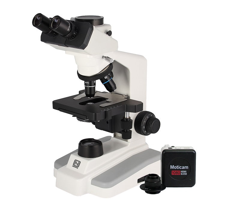 National DC20-169-P Trinocular Compound Microscope with 4K HDMI Digital Camera | Plan Achromatic Optics, LED Illumination, University & Laboratory Microscope Bundle