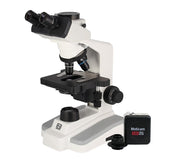 National Trinocular Compound Microscope with 4K HDMI Camera – Plan Achromatic Lenses, LED Illumination, Moticam 4000X Bundle (DC20-169-P)