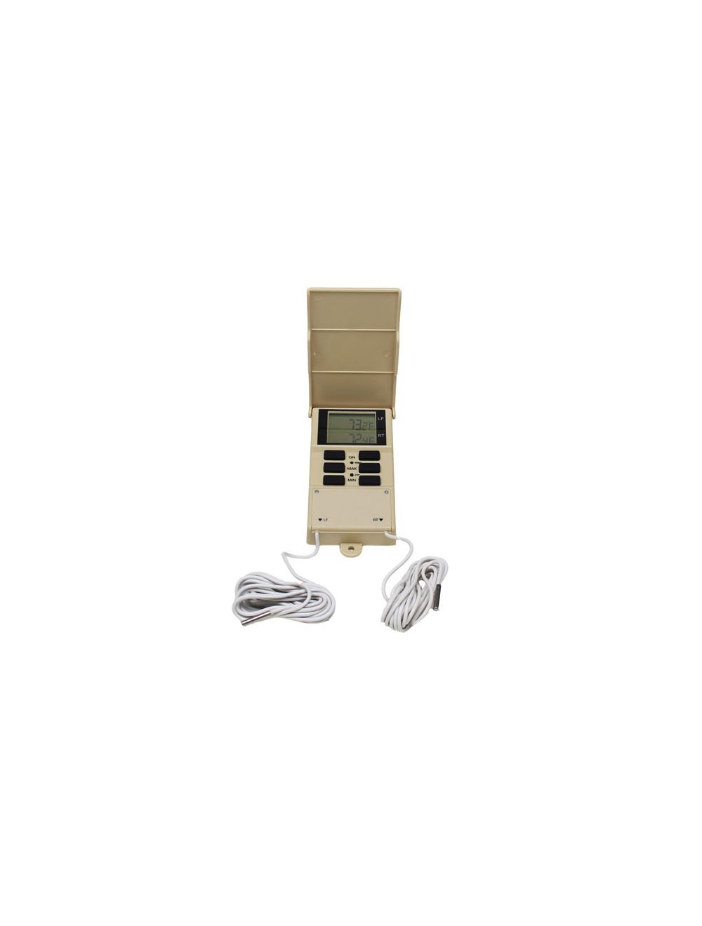 United Scientific® Digital Min/Max Thermometer – Dual Channel with 7-Day Temperature Memory, Water-Resistant Housing