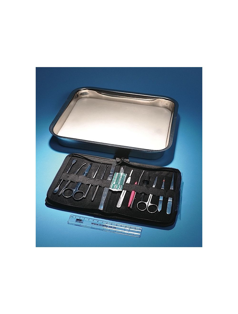 United Scientific® Deluxe Dissecting Instruments Set – 14 Tools with Waxed Dissection Tray