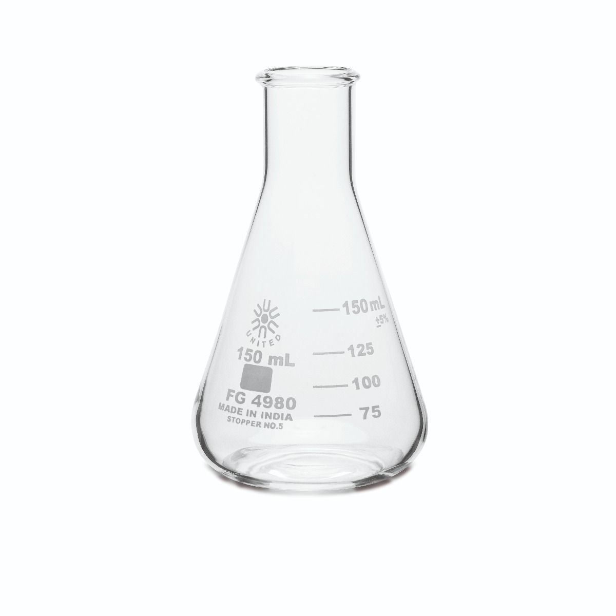 Borosilicate Glass Erlenmeyer Flask – United Scientific® Narrow Mouth Lab Flask
