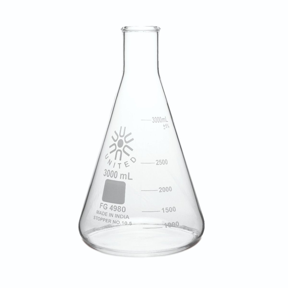 Borosilicate Glass Erlenmeyer Flask – United Scientific® Narrow Mouth Lab Flask