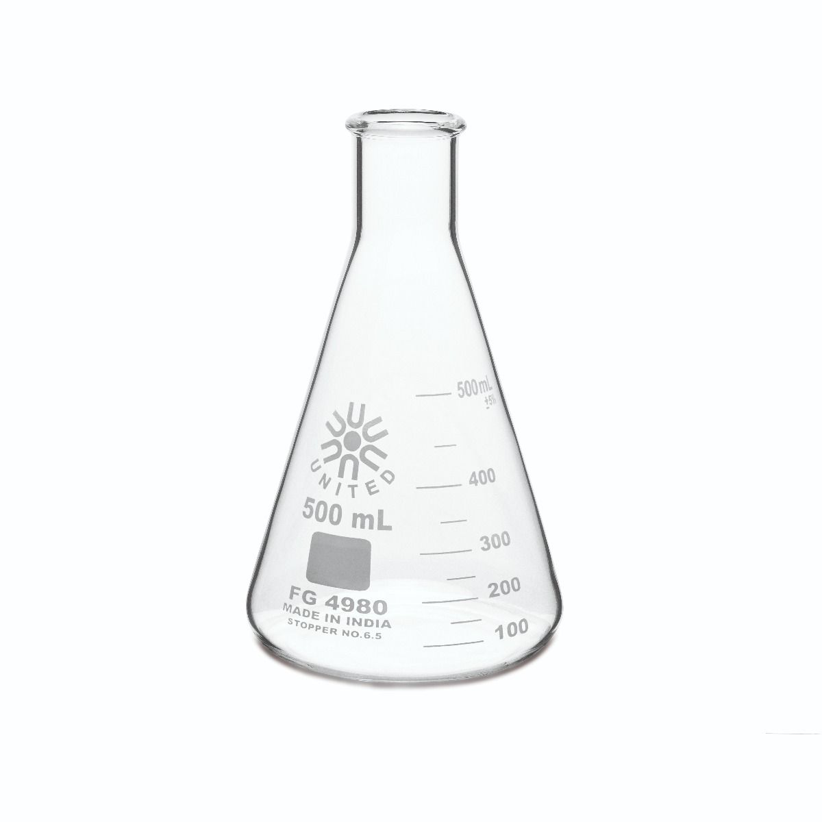 Borosilicate Glass Erlenmeyer Flask – United Scientific® Narrow Mouth Lab Flask