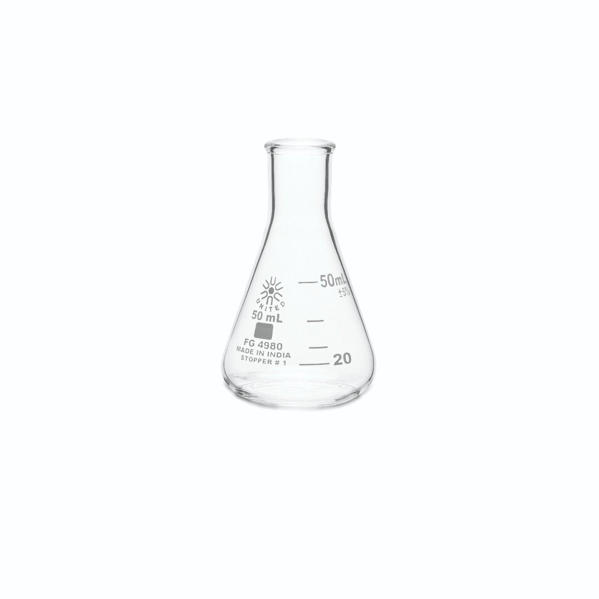 Borosilicate Glass Erlenmeyer Flask – United Scientific® Narrow Mouth Lab Flask