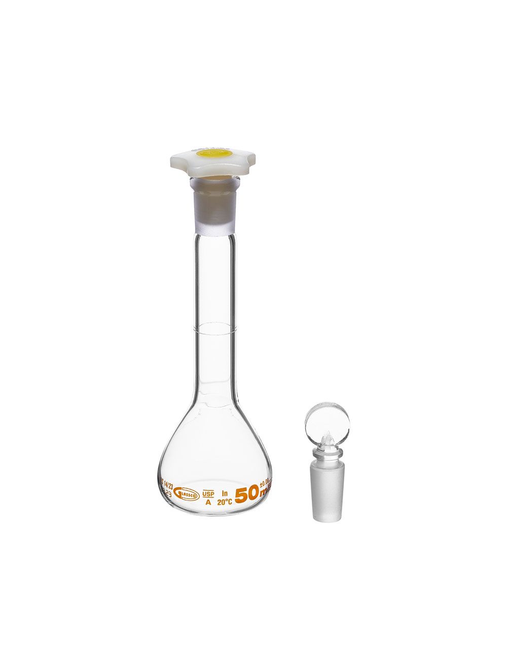 United Scientific® 5mL Class A Wide Mouth Volumetric Flask – Individually Certified, Borosilicate Glass