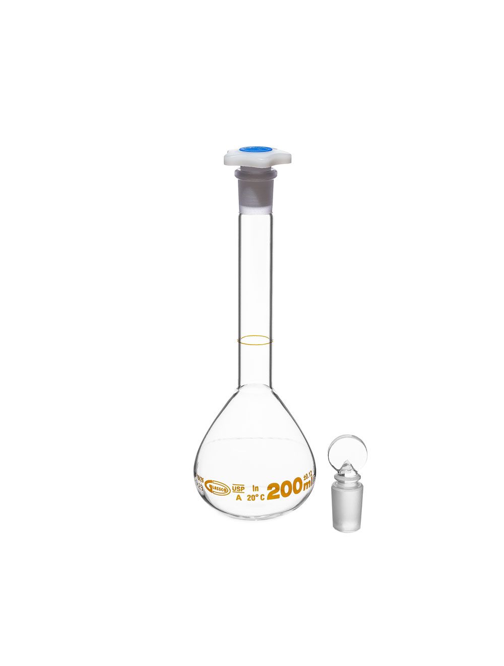 United Scientific® 5mL Class A Wide Mouth Volumetric Flask – Individually Certified, Borosilicate Glass