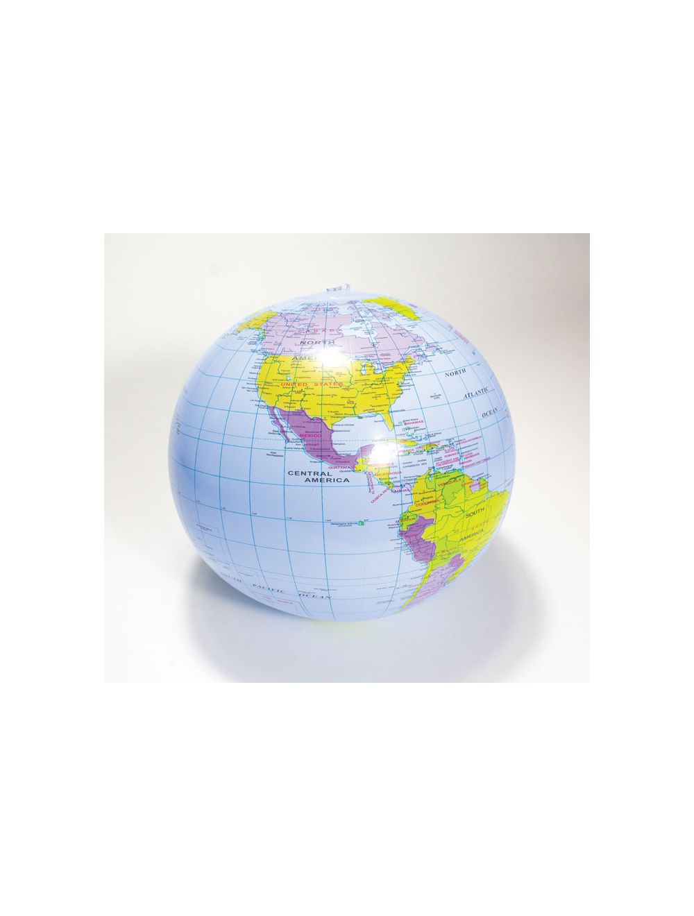 United Scientific® Inflatable Geopolitical World Globe – 12” Classroom Learning Tool with Capitals, Cities & Time Zones