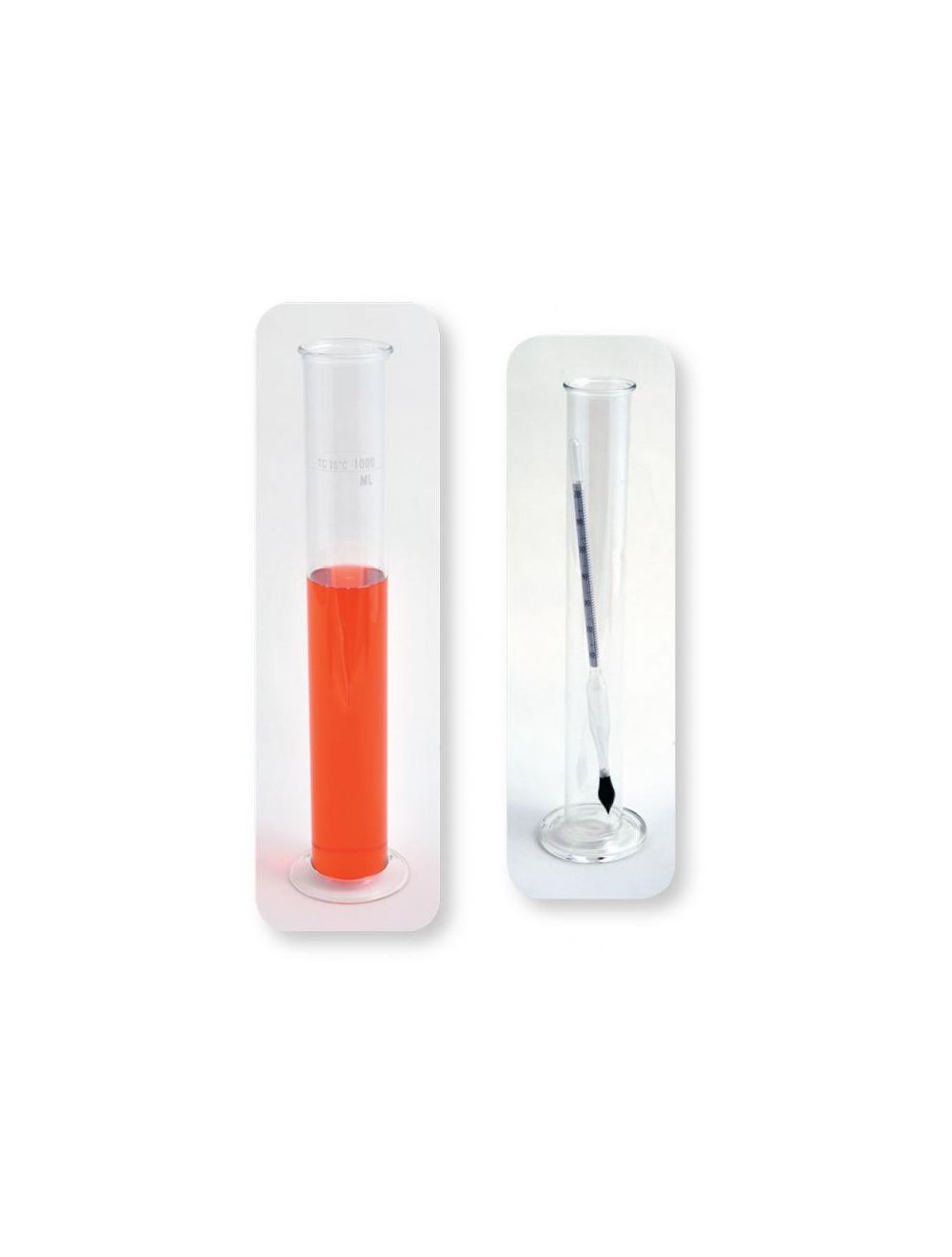 United Scientific® 500mL Hydrometer Cylinder – Borosilicate Glass, Beaded Top with Round Base