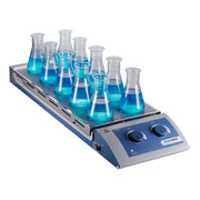 SCILOGEX SCI120-HS 10-Channel Analog Magnetic Hotplate Stirrer, 120°C Max, 1100 RPM, Stainless Steel Surface