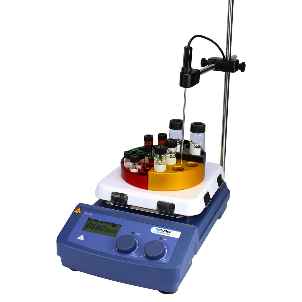SCILOGEX SCI550-Pro Digital Hotplate Magnetic Stirrer, 7x7 LCD, 550°C Max Temp, 1500 RPM, Glass Ceramic Plate
