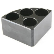 SCILOGEX Black Aluminum Quarter Reaction Block – 4 Holes for 16mL Vessels (28mm Dia × 43mm Depth)