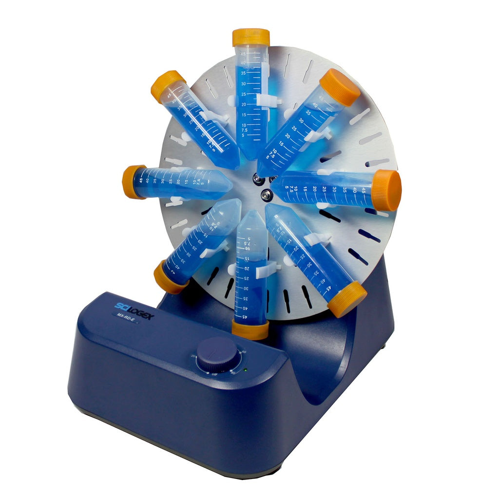 SCILOGEX SCI-RD-E Analog Tube Rotator Mixer with 12 Tube Clamps for 1.5/15/50mL Tubes, 10–80rpm, 100–220V