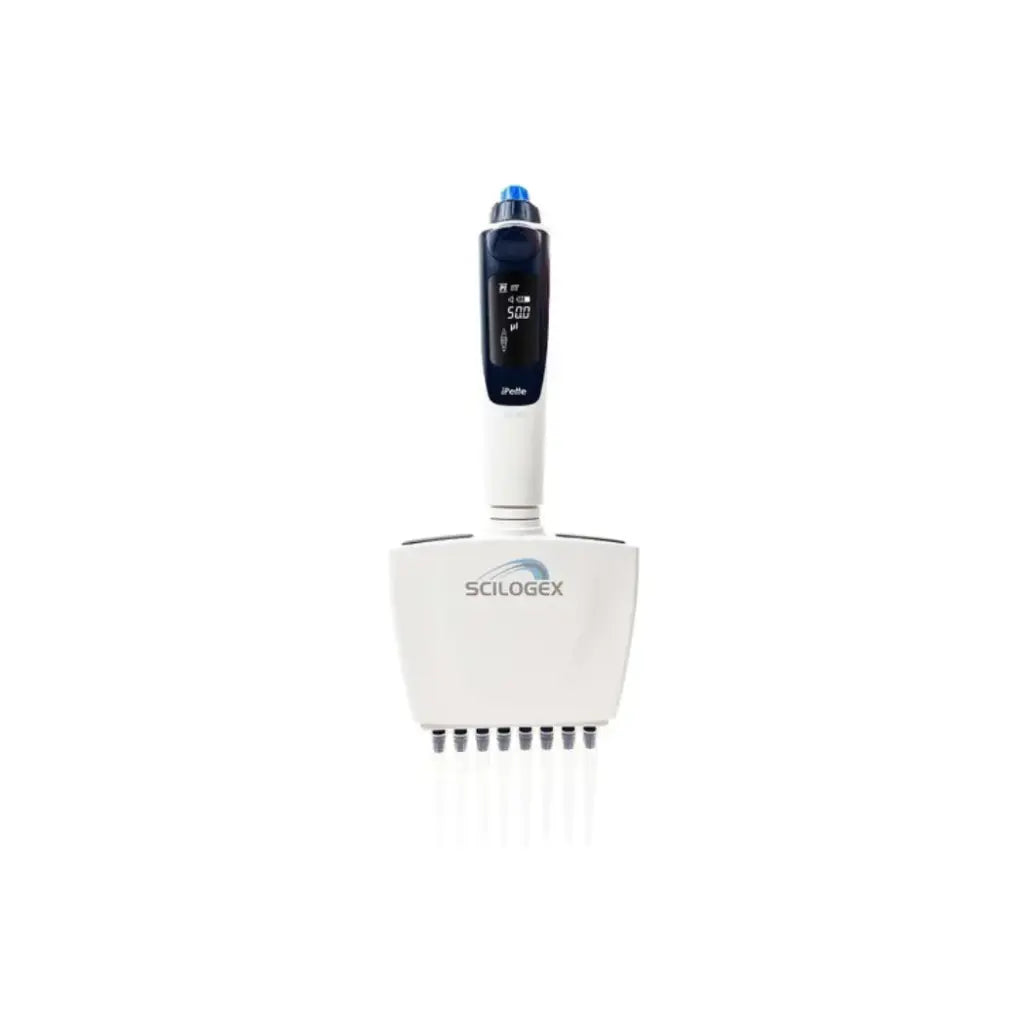 SCILOGEX iPette Plus 8-Channel Electronic Pipettor, Adjustable 0.5–10µL, LED Display, Ergonomic, US Plug