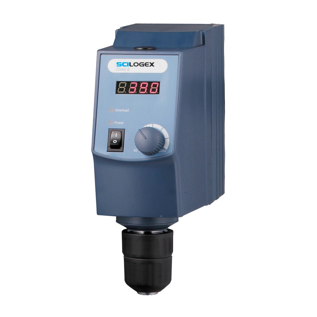 SCILOGEX SCI40-S LED Digital Overhead Stirrer, 40L Capacity, 50–2200 RPM, High Torque, Stainless Steel Cross Stirrer Included