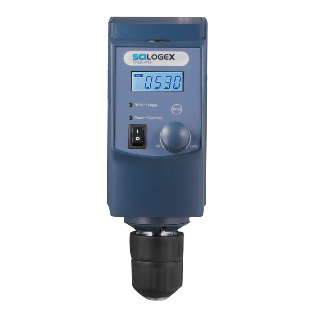 SCILOGEX SCI40-Pro LCD Digital Overhead Stirrer, 40L Capacity, 50–2200 RPM, with Stand & Stainless Steel Cross Stirrer