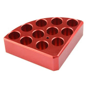 SCILOGEX Red Aluminum Quarter Reaction Block – 11 Holes for 4mL Vessels (15.2mm Dia × 20mm Depth)
