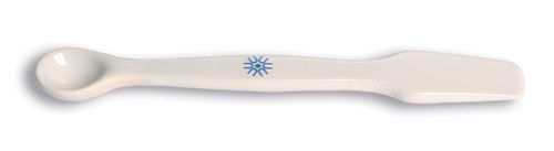 United Scientific® Porcelain Spatula with Spoon – 100mm Lab Tool, Glazed, Dual-End