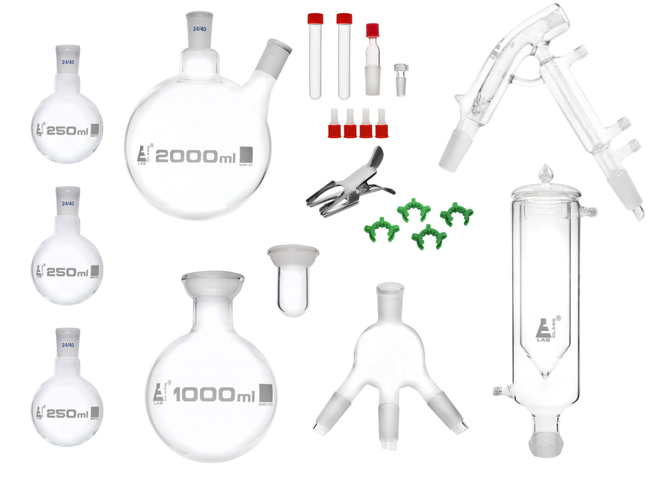Short Path Distillation Kit – 21 Piece Glassware Set | ASTM Class A Borosilicate 3.3 – Eisco Labs